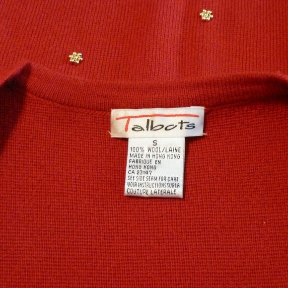 Red Cardigan with Gold Beads EUC sz S - Picture 5 of 6